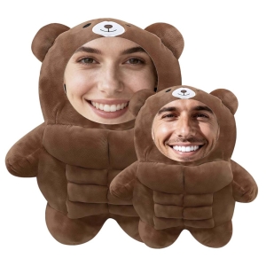 Custom Face Muscle Bear Plush Pillow
