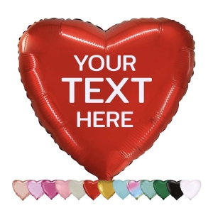 Custom Text Heart Foil Balloon