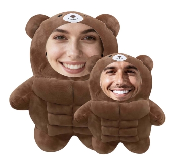 Custom Face Muscle Bear Plush Pillow