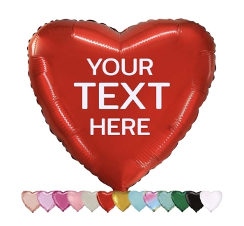 Custom Text Heart Foil Balloon
