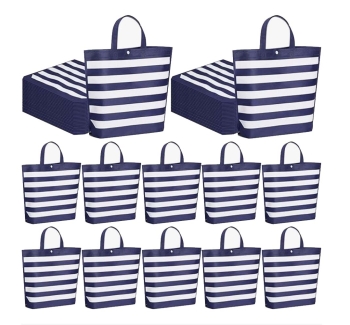 Reusable Blue&White Striped  Grocery Bags