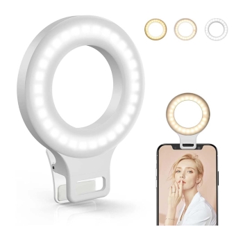 Rechargeable  Clip-On Selfie Ring Light