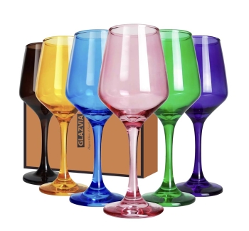 12oz Colored Wine Glasses