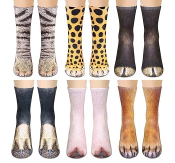 3D Animal Paw Crew Socks