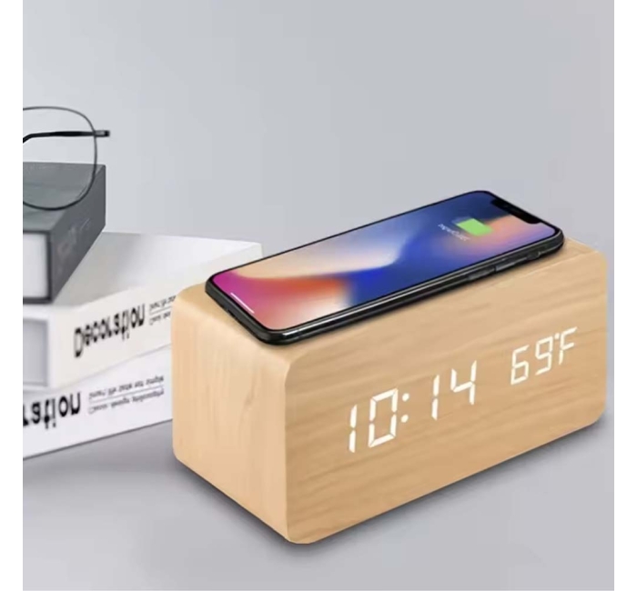 LED Digital Wooden Alarm Clock