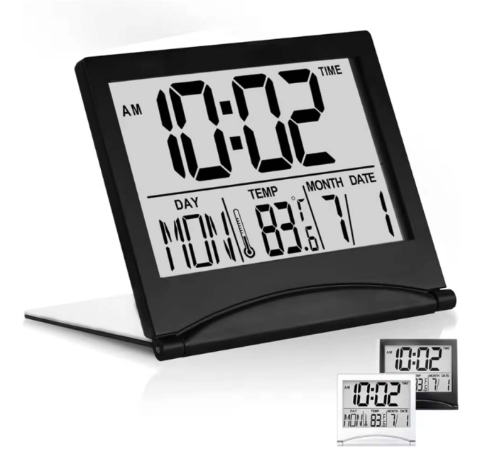 Foldable Backlit Digital Alarm Clock