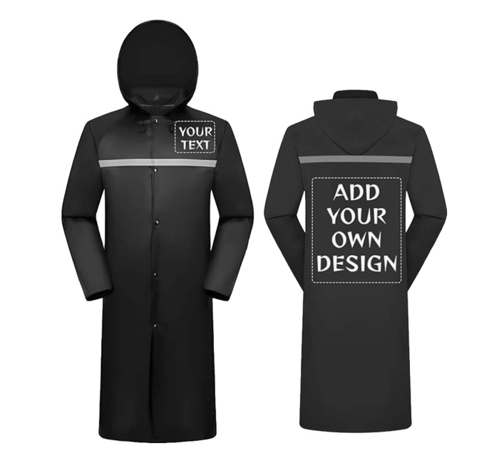 Men's Hooded Safety Reflective Rain Jacket