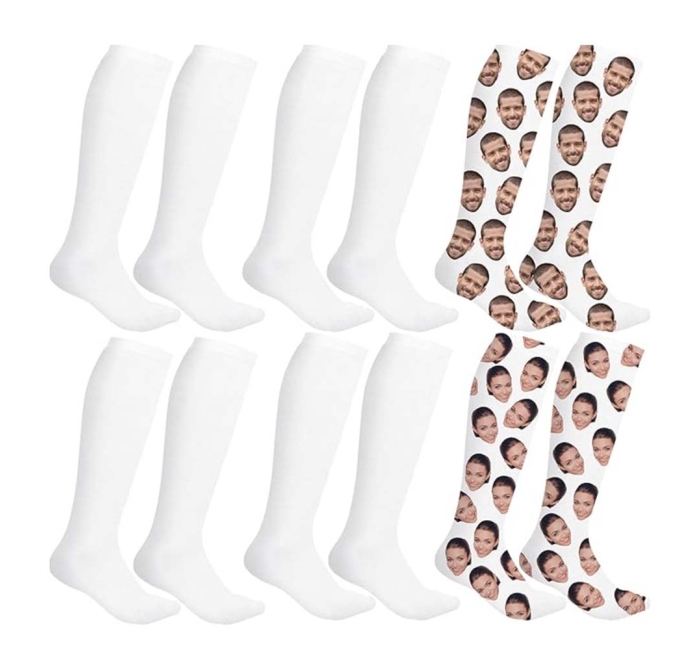 White Sublimation Crew Socks